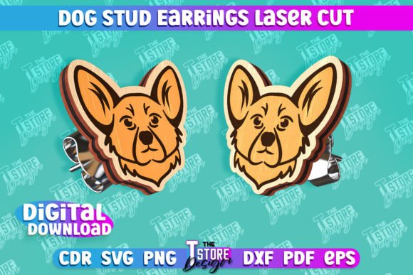 Download Dog Stud Earrings Laser Cut Templates - Laser cut templates Collection