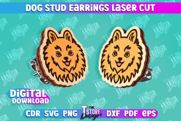 Download Dog Stud Earrings Laser Cut Templates - Laser cut templates Collection