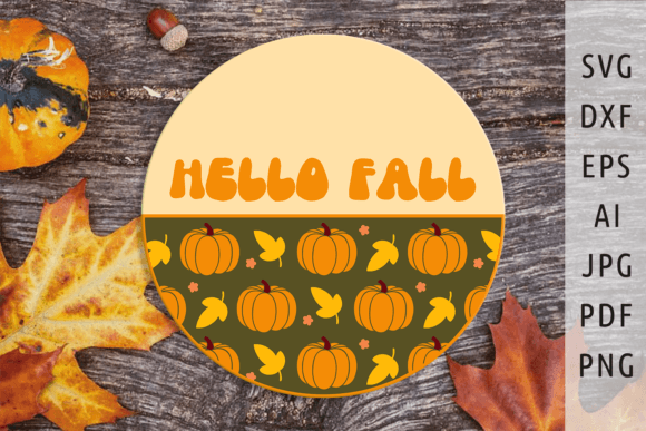 Download Retro Fall Svg Fall Door Sign Svg Round - Premium Resources
