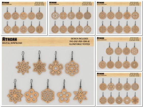 Download DIY Earrings Bundle Laser Cut Templates - Laser cut templates Collection