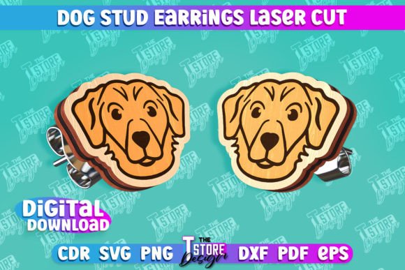 Download Dog Stud Earrings Laser Cut Templates - Laser cut templates Collection