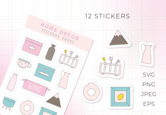 Download Stickers Sheet HOME DECOR Svg - Home decor svg Collection