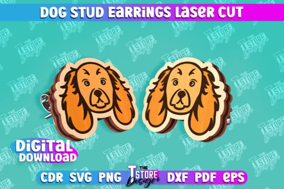 Download Dog Stud Earrings Laser Cut Templates - Laser cut templates Collection