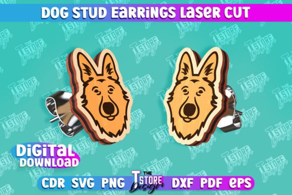 Download Dog Stud Earrings Laser Cut Templates - Laser cut templates Collection