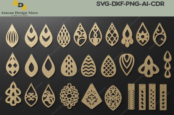Download Earrings Laser Cut Templates Earring SET - Laser cut templates Collection