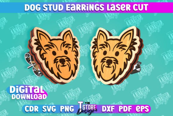 Download Dog Stud Earrings Laser Cut Templates - Laser cut templates Collection