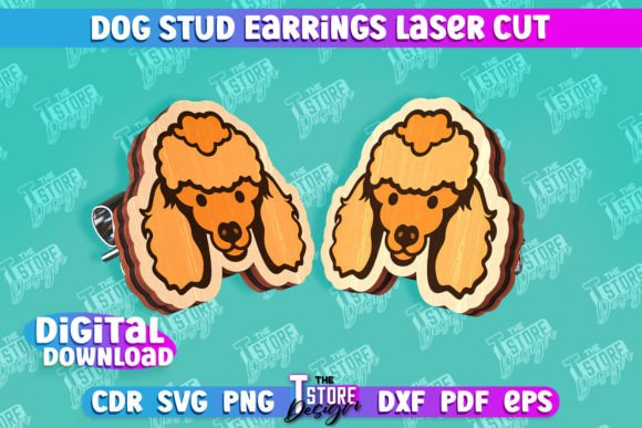 Download Dog Stud Earrings Laser Cut Templates - Laser cut templates Collection