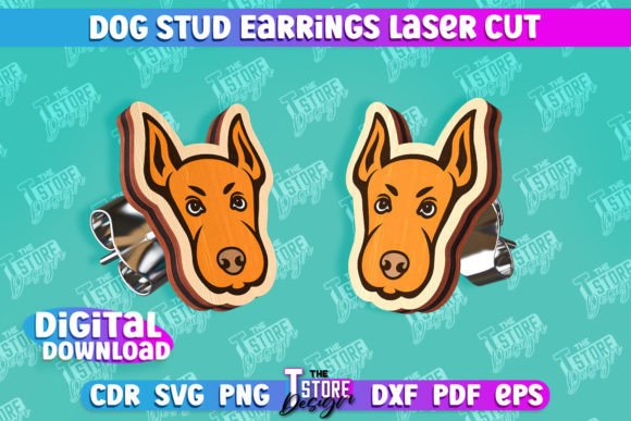 Download Dog Stud Earrings Laser Cut Templates - Laser cut templates Collection