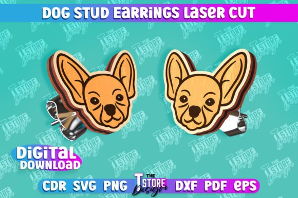 Download Dog Stud Earrings Laser Cut Templates - Laser cut templates Collection