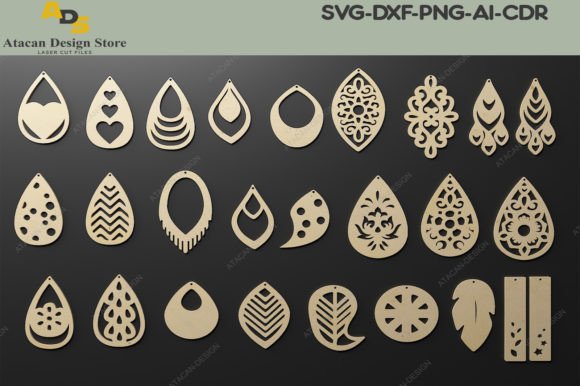 Download Earrings Laser Cut Templates Jewelry SET - Laser cut templates Collection