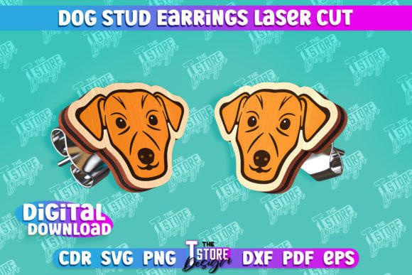 Download Dog Stud Earrings Laser Cut Templates - Laser cut templates Collection