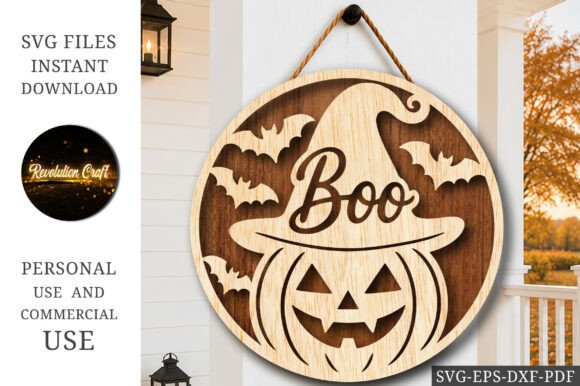 Download Halloween Boo Pumpkin Sign SVG - Premium Resources